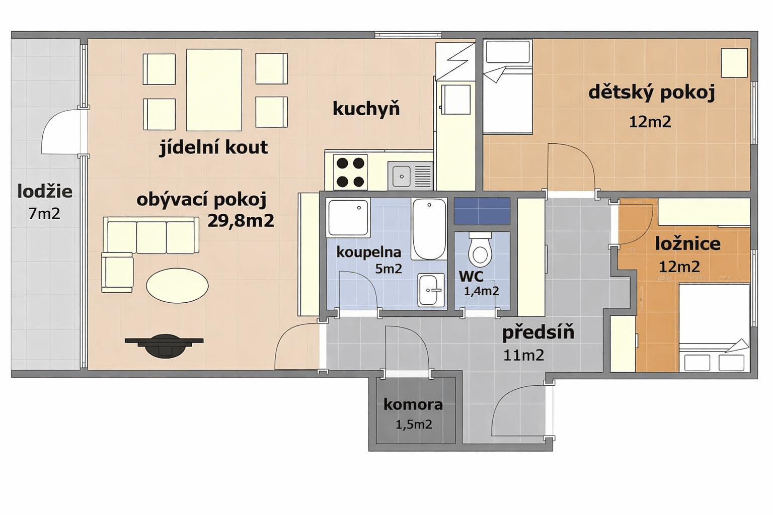 Pronájem bytu 3+kk 79 m², Doubravčická, Praha, Praha Pronájem bytu 3+kk 79 m², Doubravčická, Praha, Praha