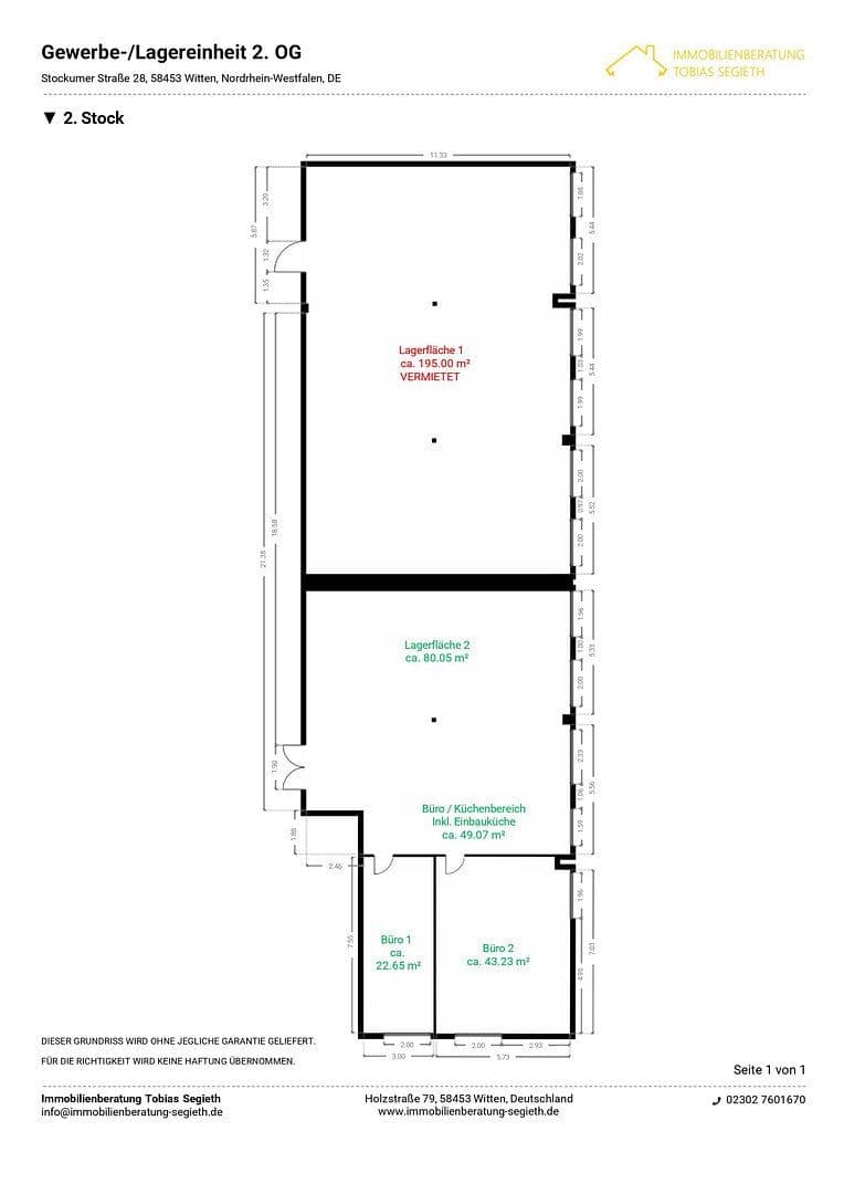 Pronájem nebytového prostoru 195 m², Stockumer Straße 28, Witten, Severní Porýní-Vestfálsko Pronájem nebytového prostoru 195 m², Stockumer Straße 28, Witten, Severní Porýní-Vestfálsko