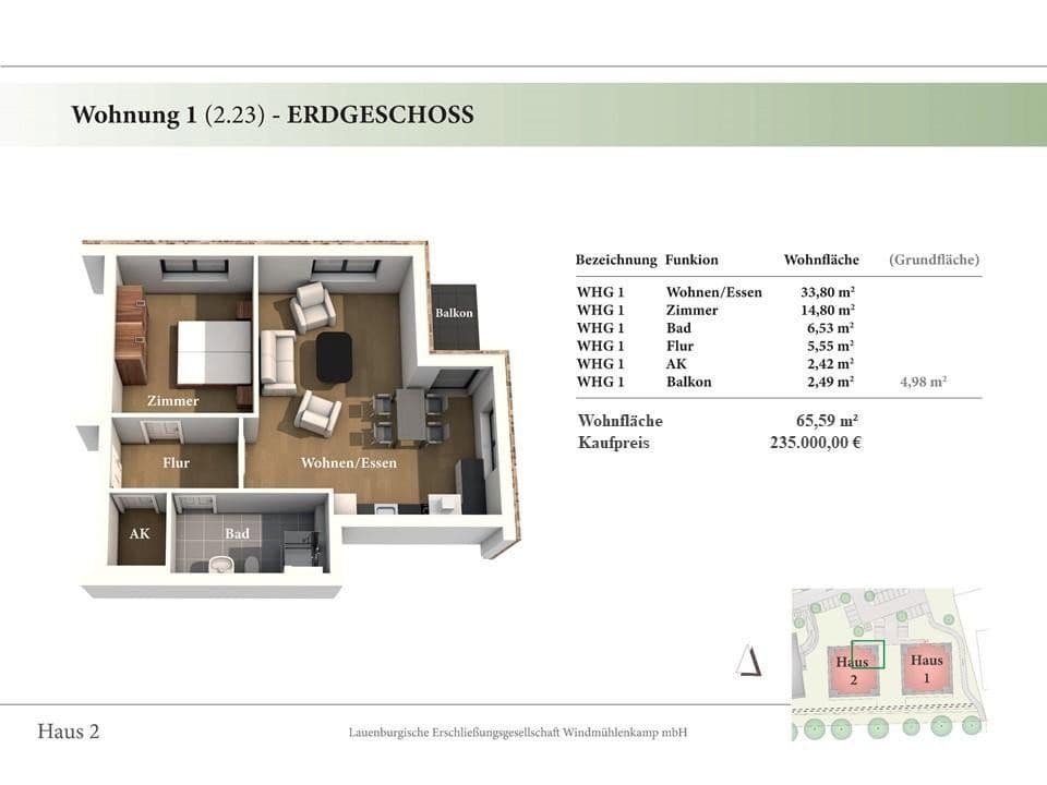 Prodej bytu 2+1 66 m², Hinter der Feldstraße 7, Lauenburg/Elbe, Šlesvicko-Holštýnsko Prodej bytu 2+1 66 m², Hinter der Feldstraße 7, Lauenburg/Elbe, Šlesvicko-Holštýnsko