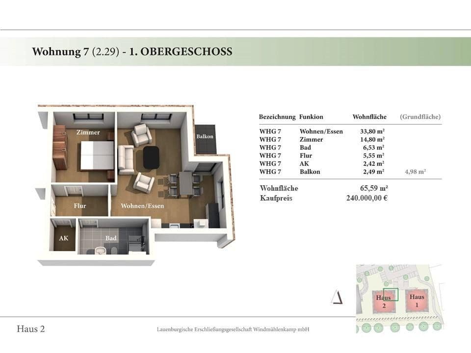 Prodej bytu 2+1 66 m², Hinter der Feldstraße 7, Lauenburg/Elbe, Šlesvicko-Holštýnsko Prodej bytu 2+1 66 m², Hinter der Feldstraße 7, Lauenburg/Elbe, Šlesvicko-Holštýnsko