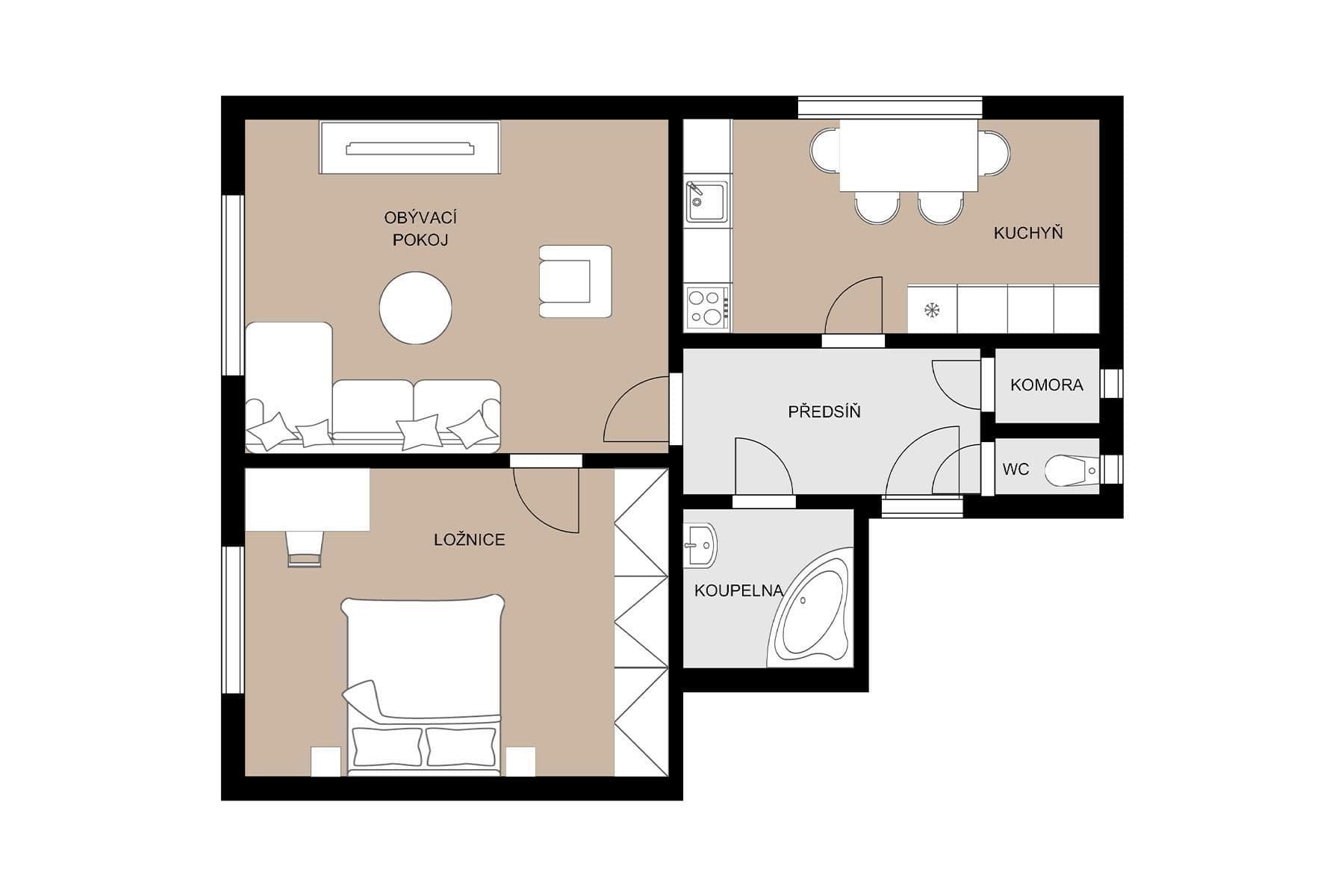 Prodej bytu 2+1 59 m², Oskava, Olomoucký kraj Prodej bytu 2+1 59 m², Oskava, Olomoucký kraj