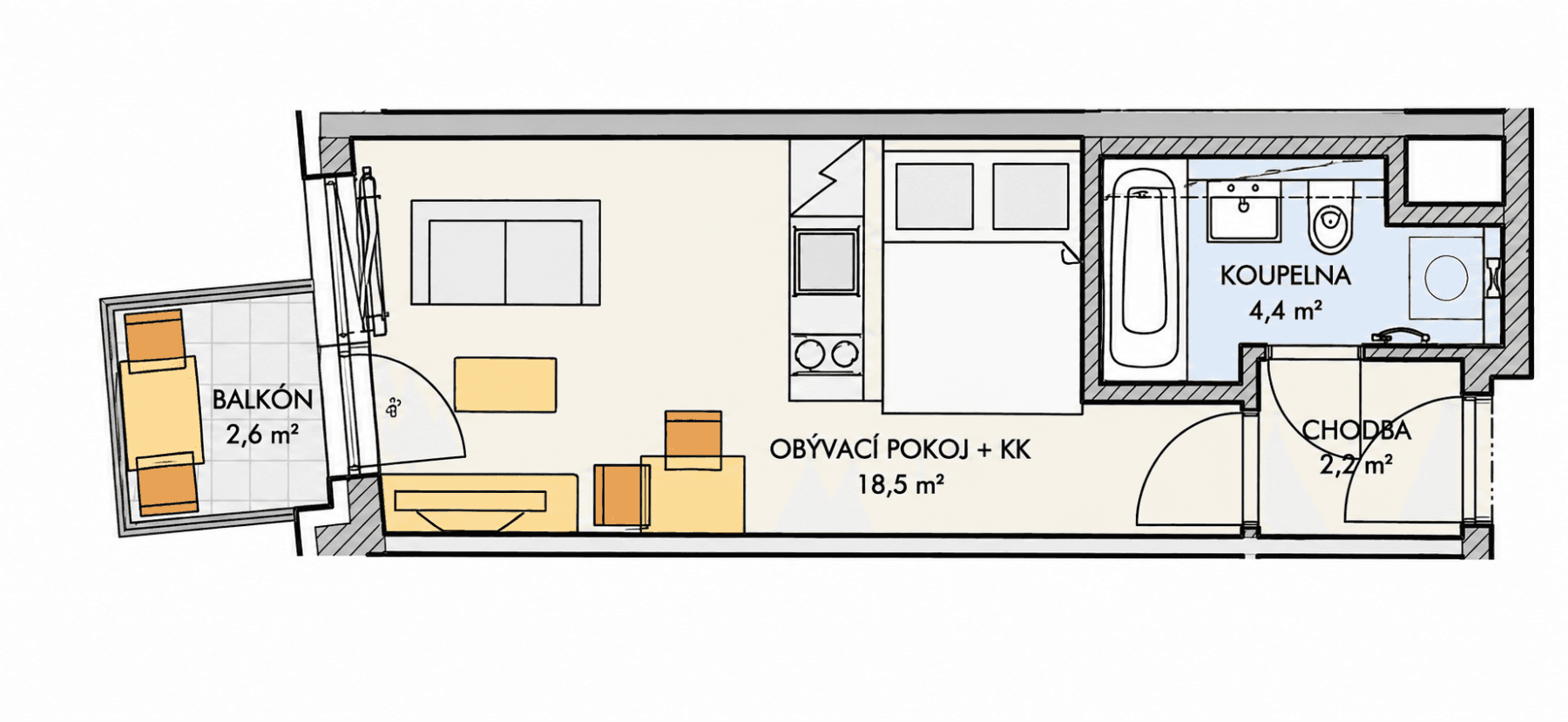 Prodej bytu 1+kk 29 m², Vítové, Praha, Praha Prodej bytu 1+kk 29 m², Vítové, Praha, Praha