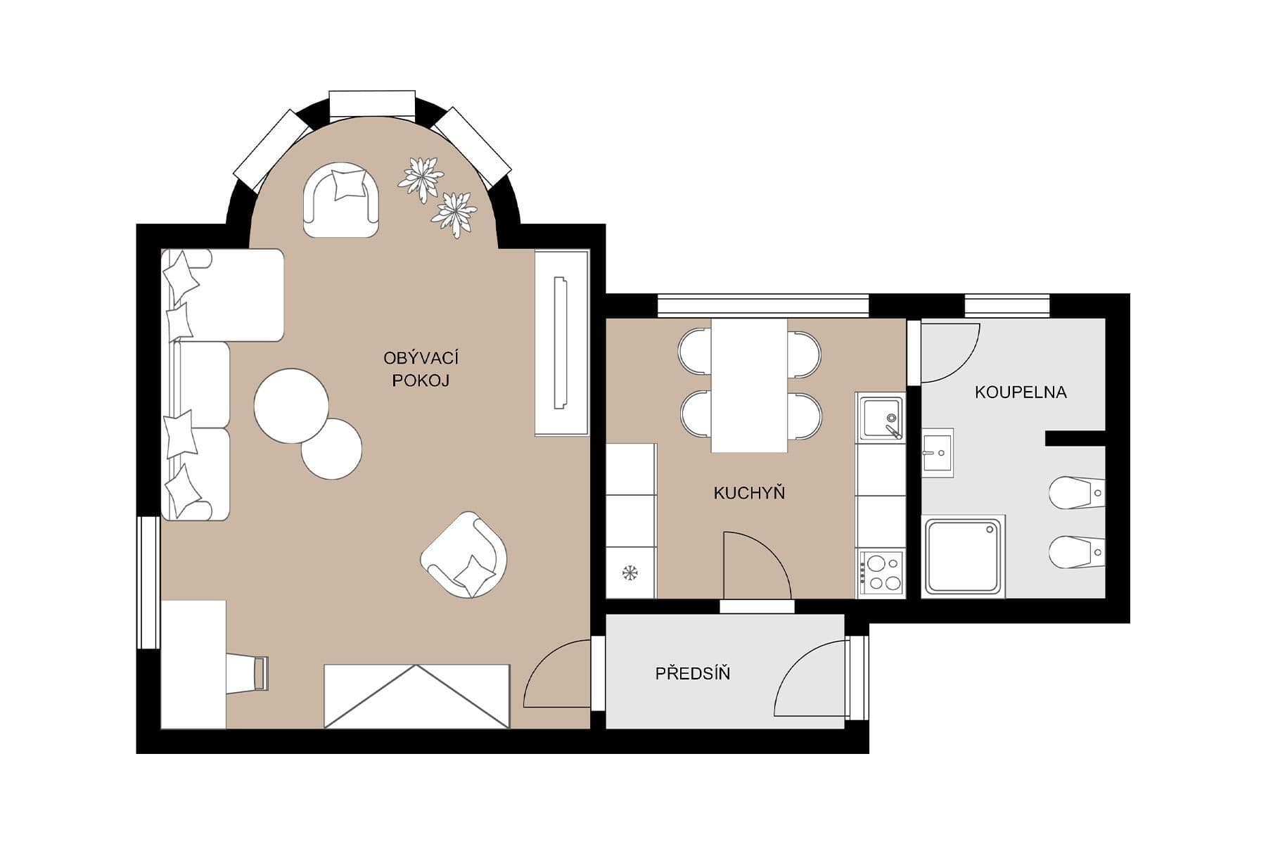 Prodej bytu 1+1 51 m², Klášterní, Liberec, Praha Prodej bytu 1+1 51 m², Klášterní, Liberec, Praha