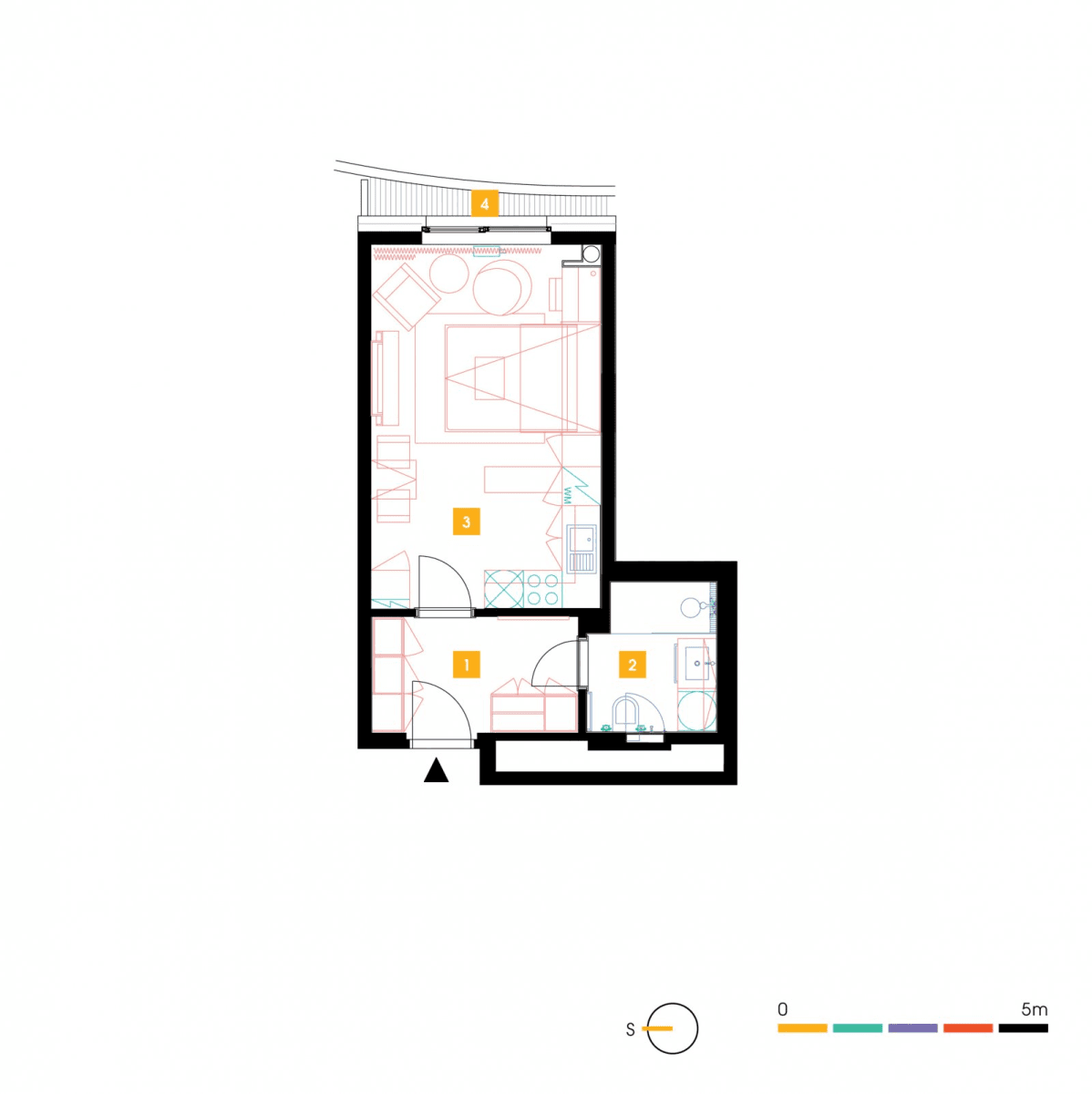 Pronájem bytu 1+kk 31 m², Mukařovského, Praha, Praha Pronájem bytu 1+kk 31 m², Mukařovského, Praha, Praha