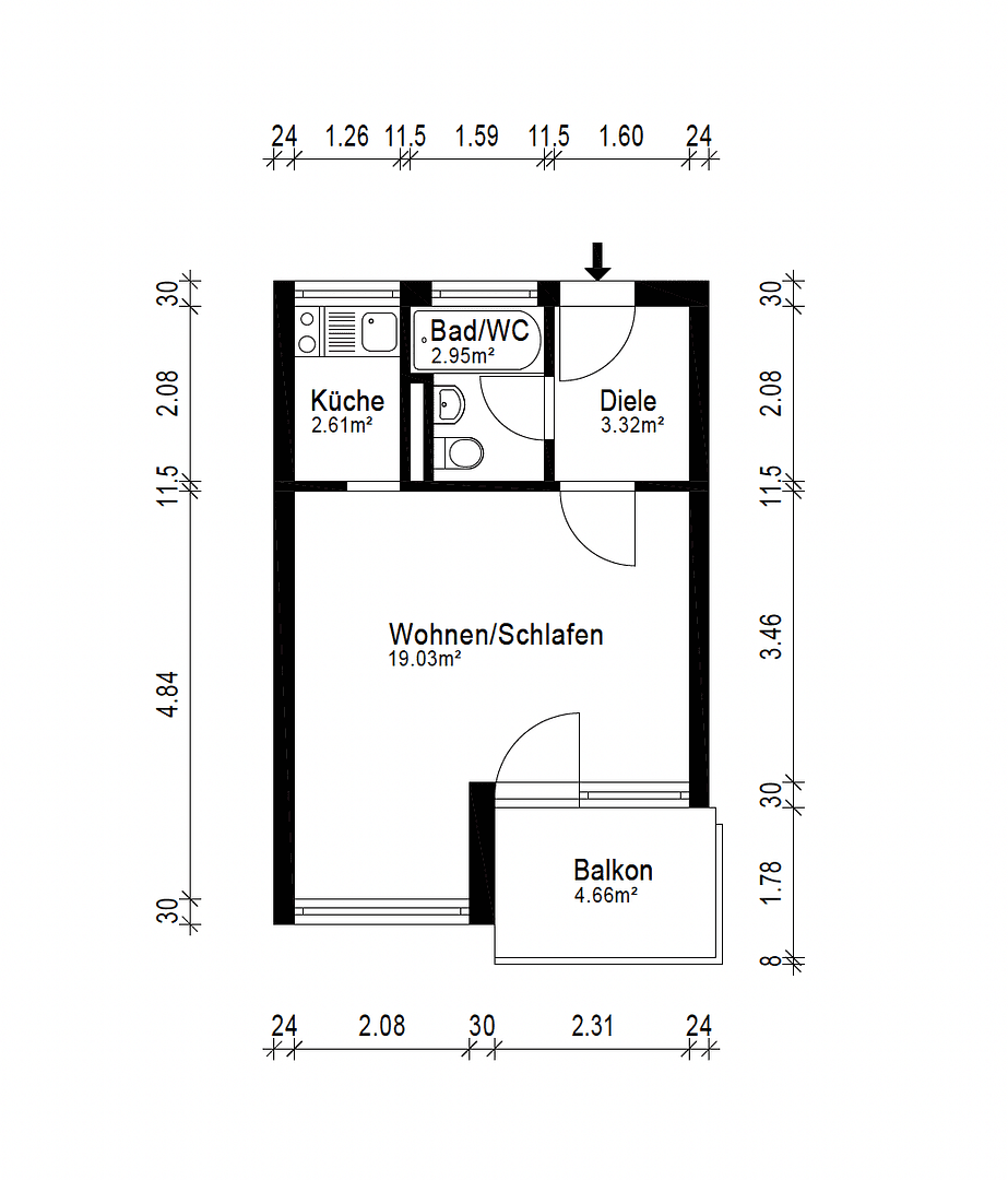Prodej bytu 1+1 31 m², Max-Planck-Str. 13, Neufahrn, Bavorsko Prodej bytu 1+1 31 m², Max-Planck-Str. 13, Neufahrn, Bavorsko