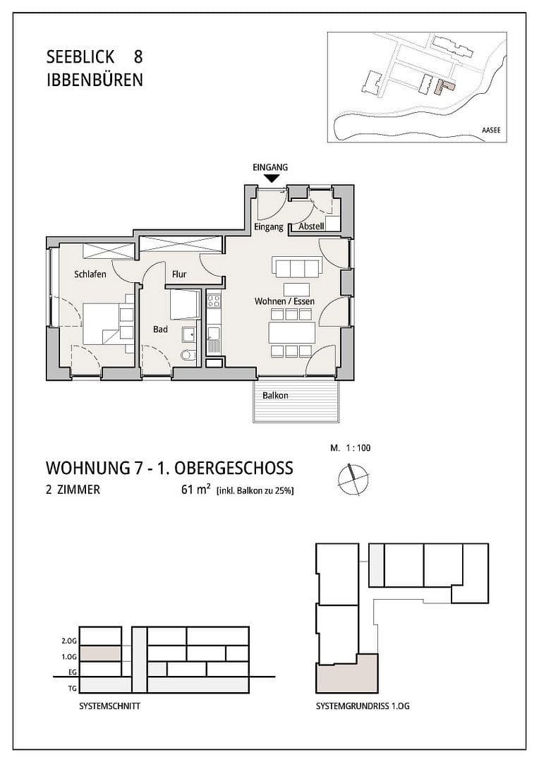 Pronájem bytu 2+1 57 m², Ibbenbüren, Severní Porýní-Vestfálsko Pronájem bytu 2+1 57 m², Ibbenbüren, Severní Porýní-Vestfálsko