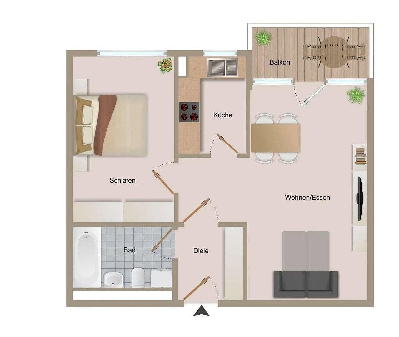 Pronájem bytu 2+1 49 m², Stuttgart, Bádensko-Württembersko Pronájem bytu 2+1 49 m², Stuttgart, Bádensko-Württembersko