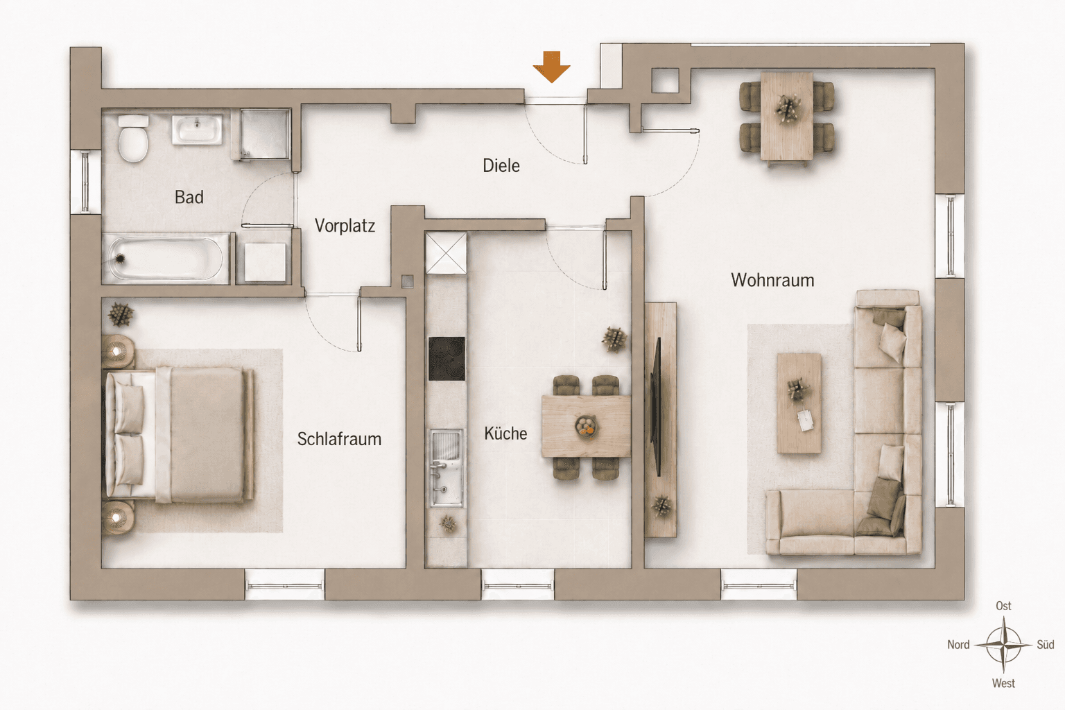 Pronájem bytu 2+1 54 m², Weilheim i.OB, Bavorsko Pronájem bytu 2+1 54 m², Weilheim i.OB, Bavorsko