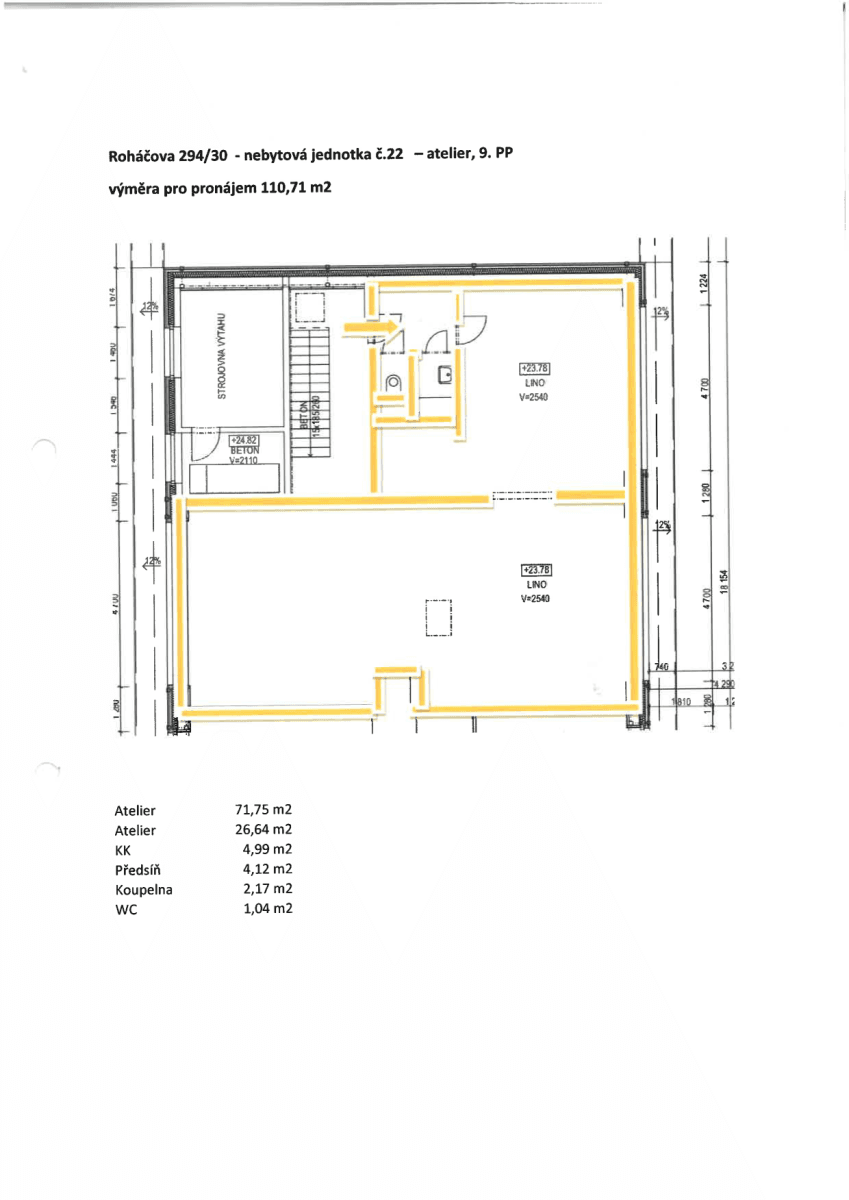 Pronájem nebytového prostoru 111 m², Roháčova, Praha, Praha Pronájem nebytového prostoru 111 m², Roháčova, Praha, Praha
