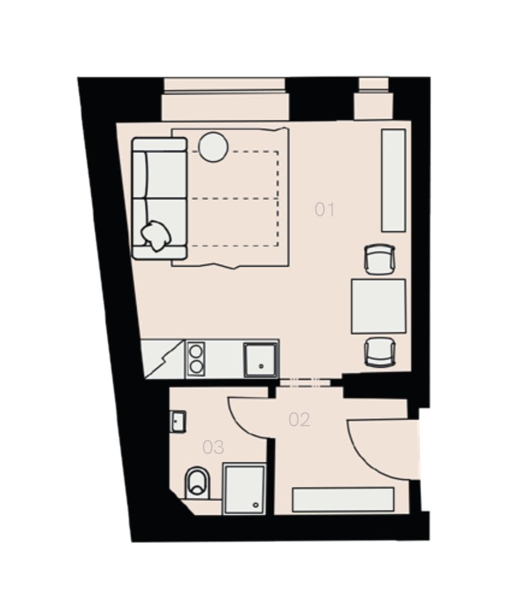 Pronájem bytu 1+kk 24 m², Mlynářská, Praha, Praha Pronájem bytu 1+kk 24 m², Mlynářská, Praha, Praha