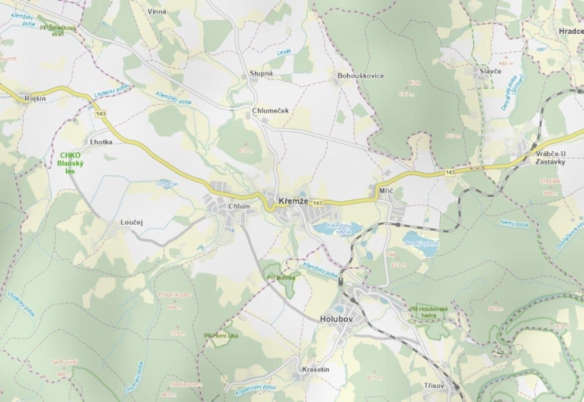 Prodej pozemku 879 m², Křemže, Jihočeský kraj Prodej pozemku 879 m², Křemže, Jihočeský kraj