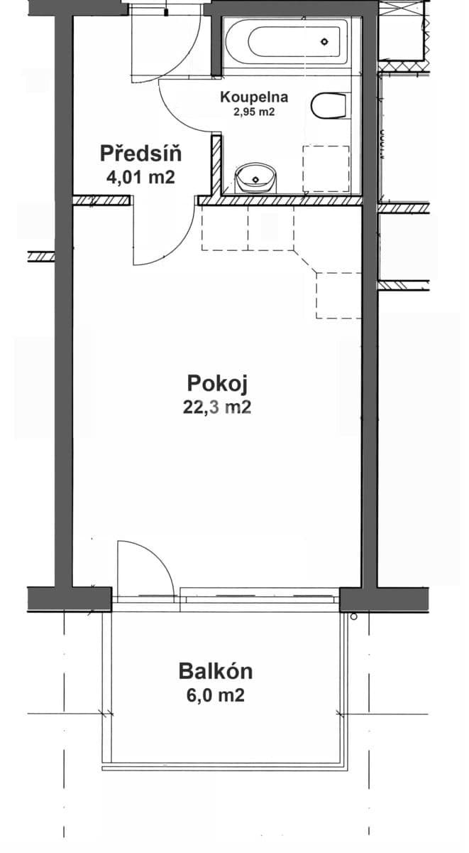 Pronájem bytu 1+kk 28 m², Pod Kavalírkou, Praha, Praha Pronájem bytu 1+kk 28 m², Pod Kavalírkou, Praha, Praha