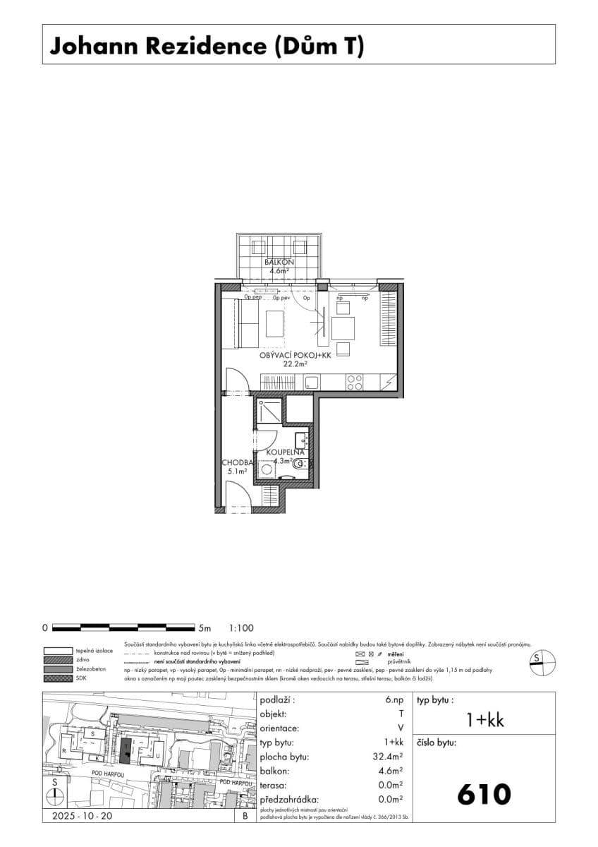 Pronájem bytu 1+kk 32 m², Pod Harfou, Praha, Praha Pronájem bytu 1+kk 32 m², Pod Harfou, Praha, Praha
