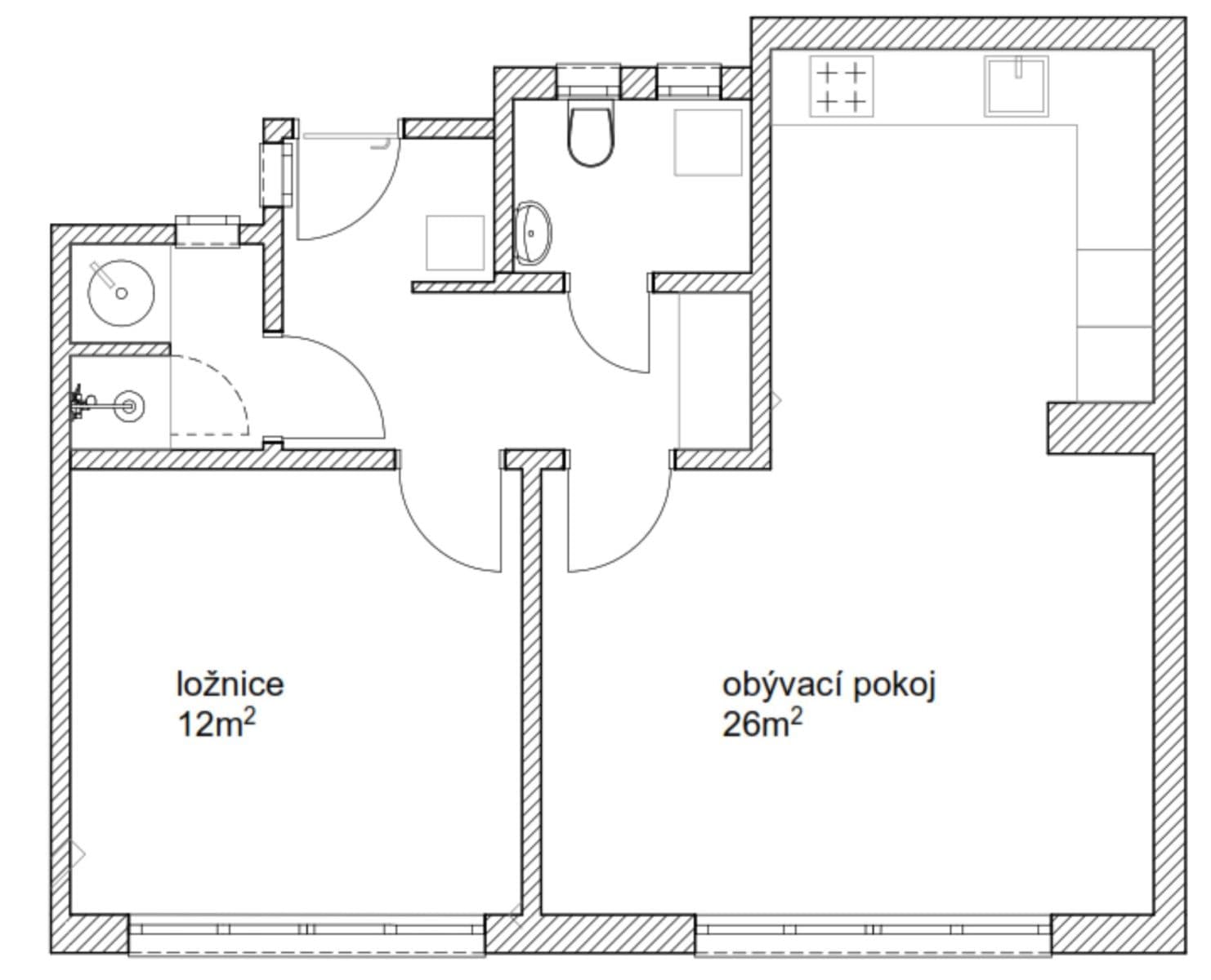 Pronájem bytu 2+kk 52 m², Biskupcova, Praha, Praha Pronájem bytu 2+kk 52 m², Biskupcova, Praha, Praha