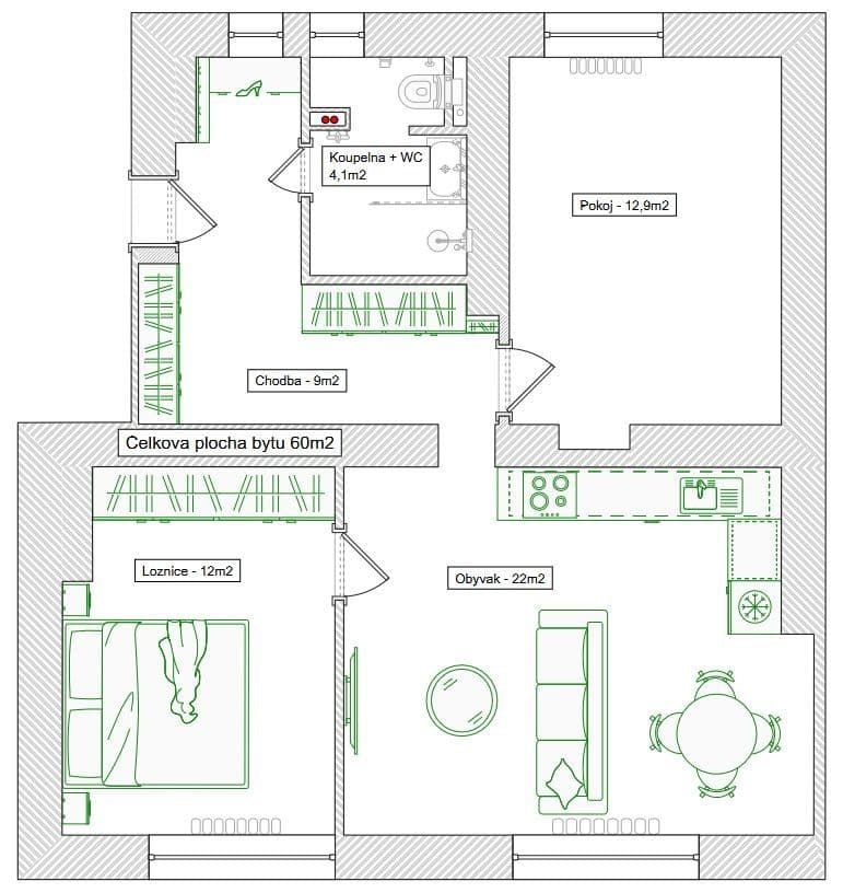Prodej bytu 3+kk 60 m², Rodimcevova, Ostrava, Moravskoslezský kraj Prodej bytu 3+kk 60 m², Rodimcevova, Ostrava, Moravskoslezský kraj