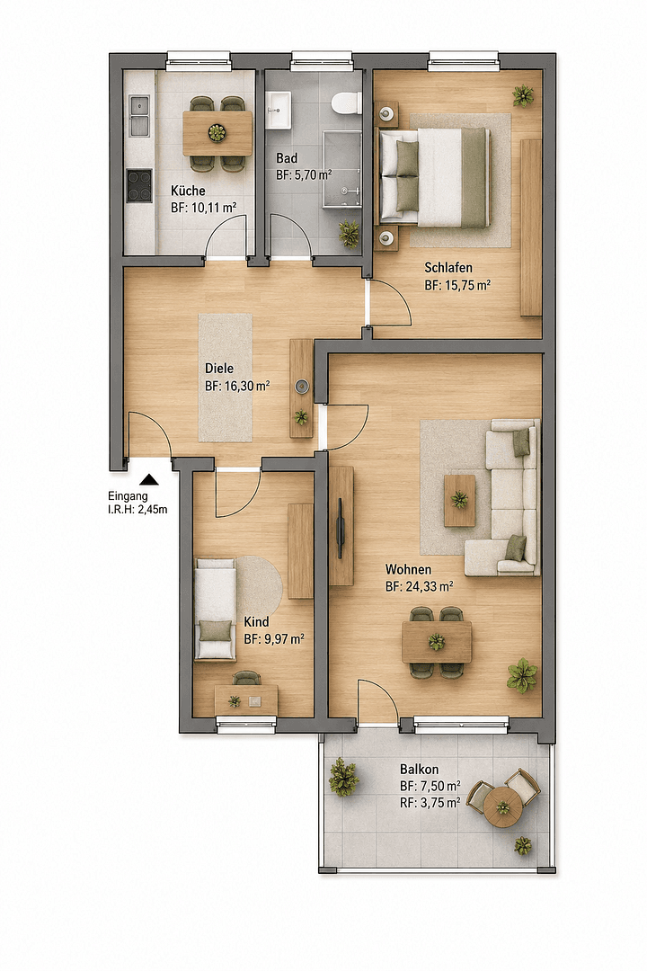 Pronájem bytu 3+1 86 m², Wiesbaden, Hessen Pronájem bytu 3+1 86 m², Wiesbaden, Hessen