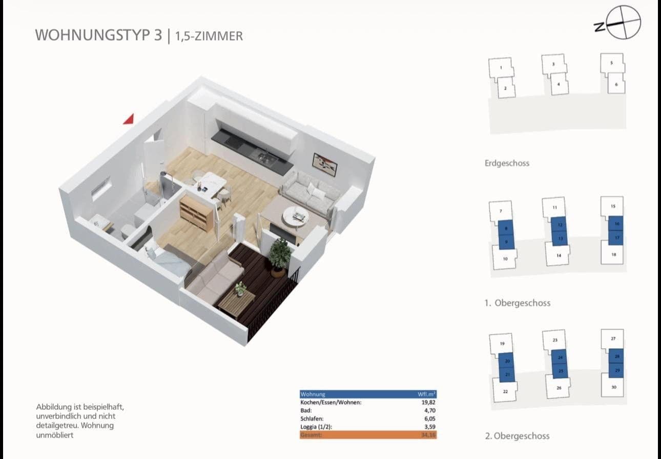 Pronájem bytu 1+kk 36 m², Gebr.-Eicher-Str. 1, Landau an der Isar, Bavorsko Pronájem bytu 1+kk 36 m², Gebr.-Eicher-Str. 1, Landau an der Isar, Bavorsko