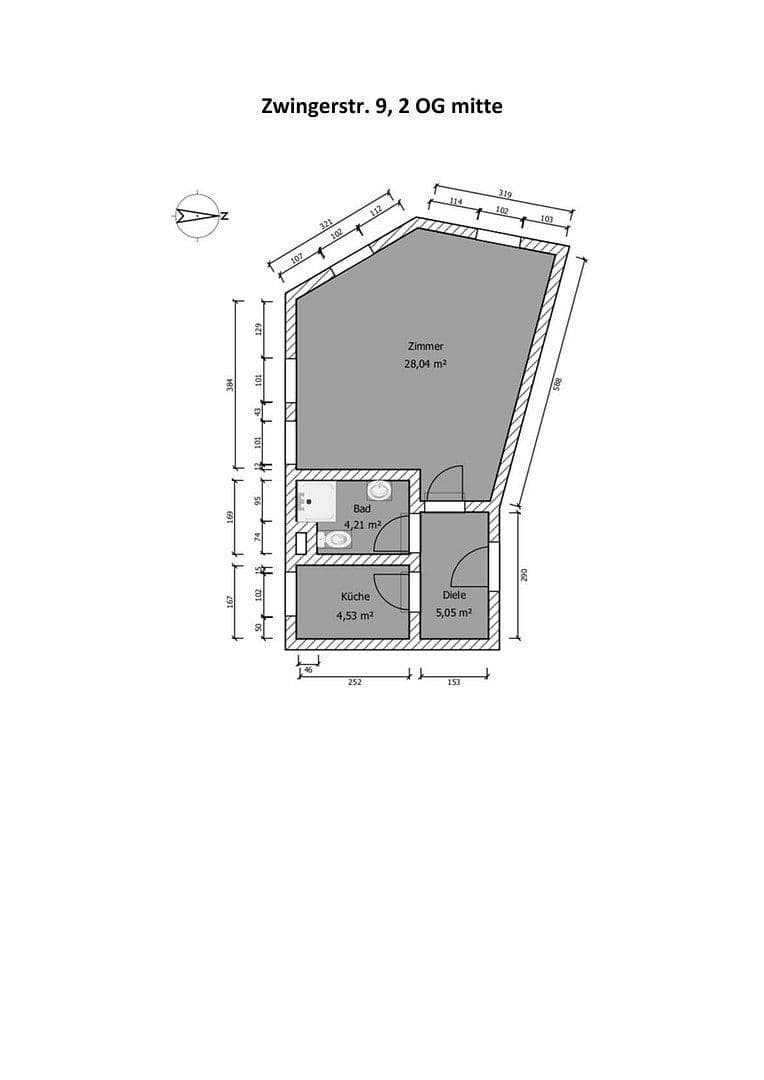Pronájem bytu 1+1 40 m², Zwingerstr. 9, Halle, Sasko-Anhaltsko Pronájem bytu 1+1 40 m², Zwingerstr. 9, Halle, Sasko-Anhaltsko
