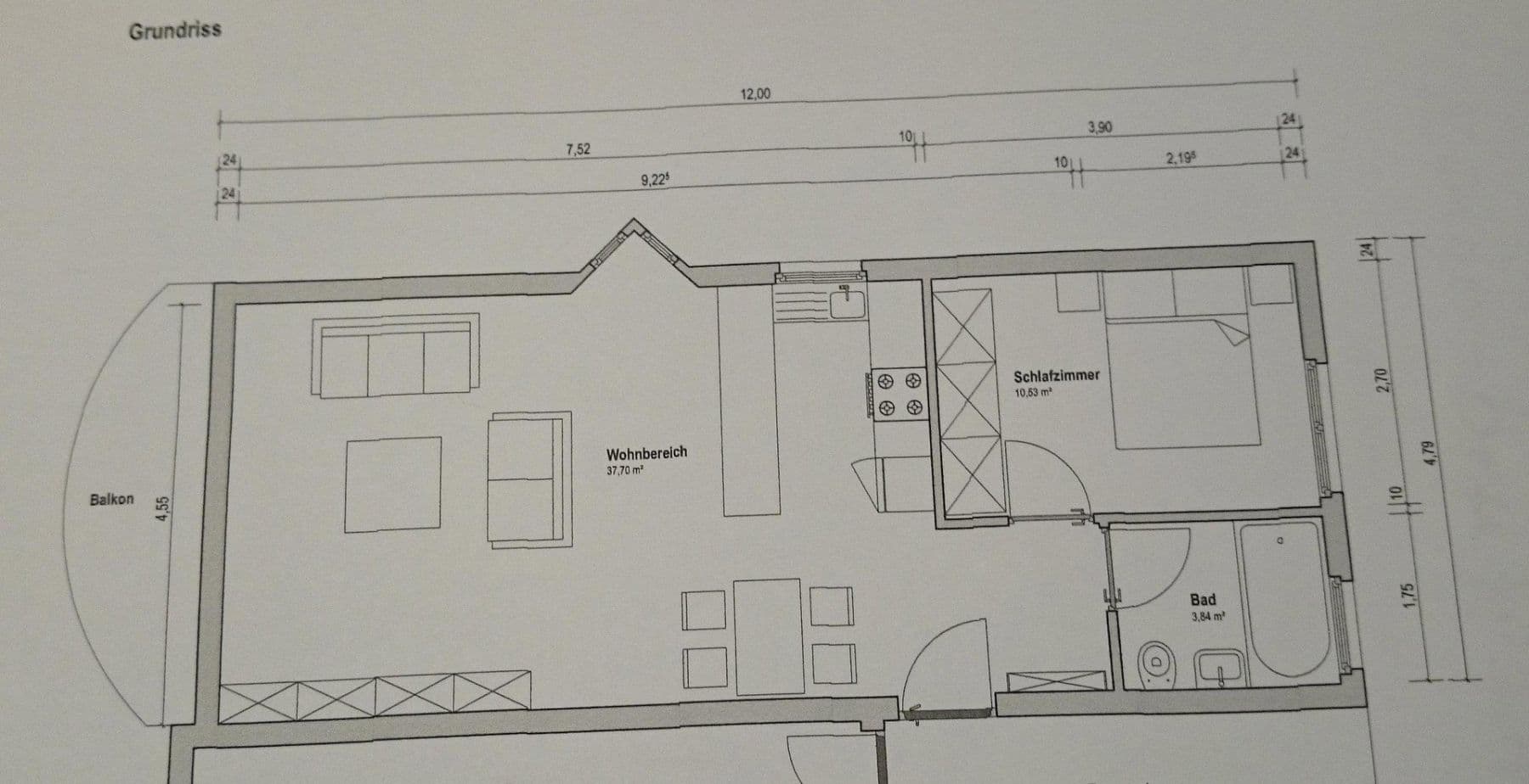 Prodej bytu 2+1 52 m², Neckartailfingen, Bádensko-Württembersko Prodej bytu 2+1 52 m², Neckartailfingen, Bádensko-Württembersko