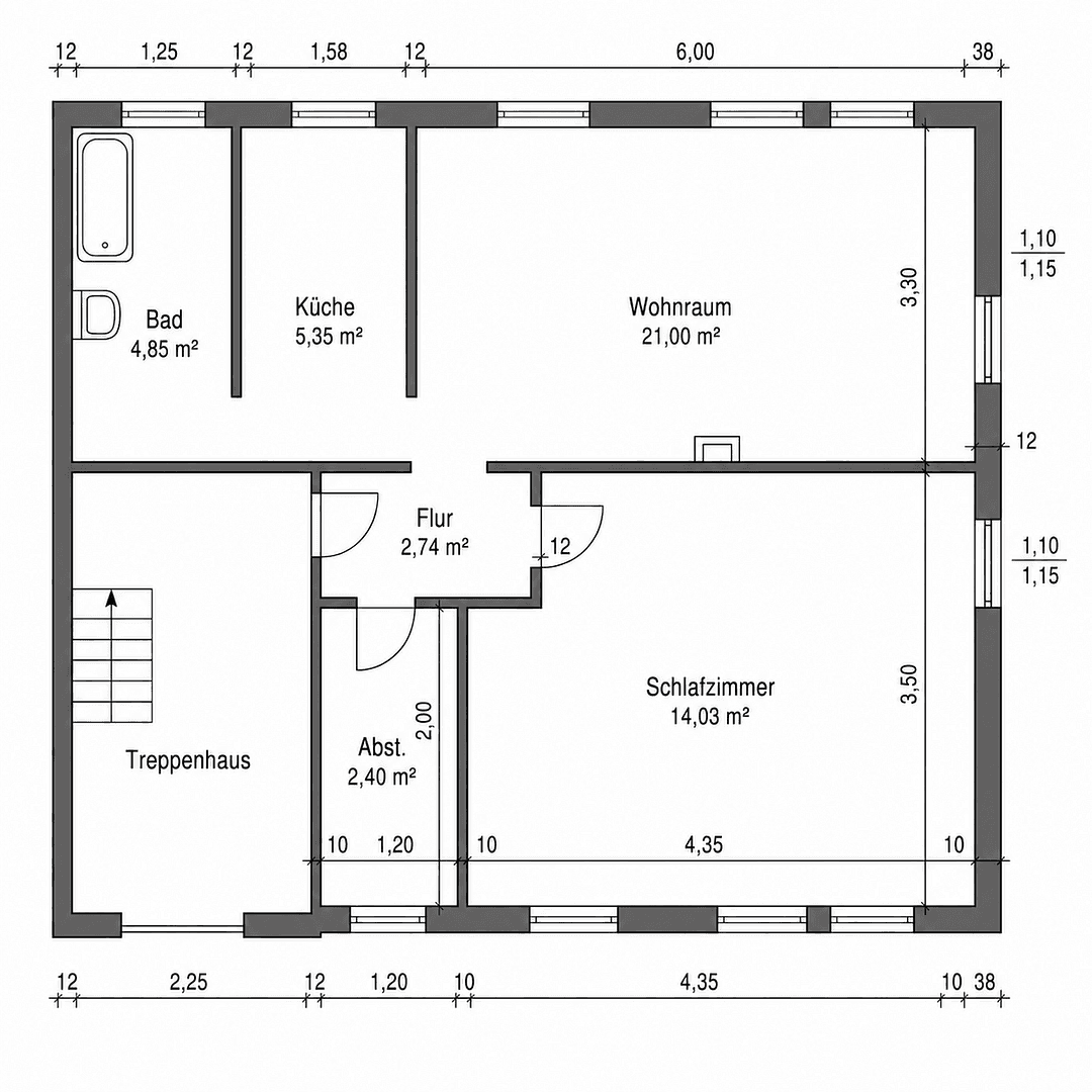 Pronájem bytu 2+1 44 m², Uferstraße 11, Castrop-Rauxel, Severní Porýní-Vestfálsko Pronájem bytu 2+1 44 m², Uferstraße 11, Castrop-Rauxel, Severní Porýní-Vestfálsko