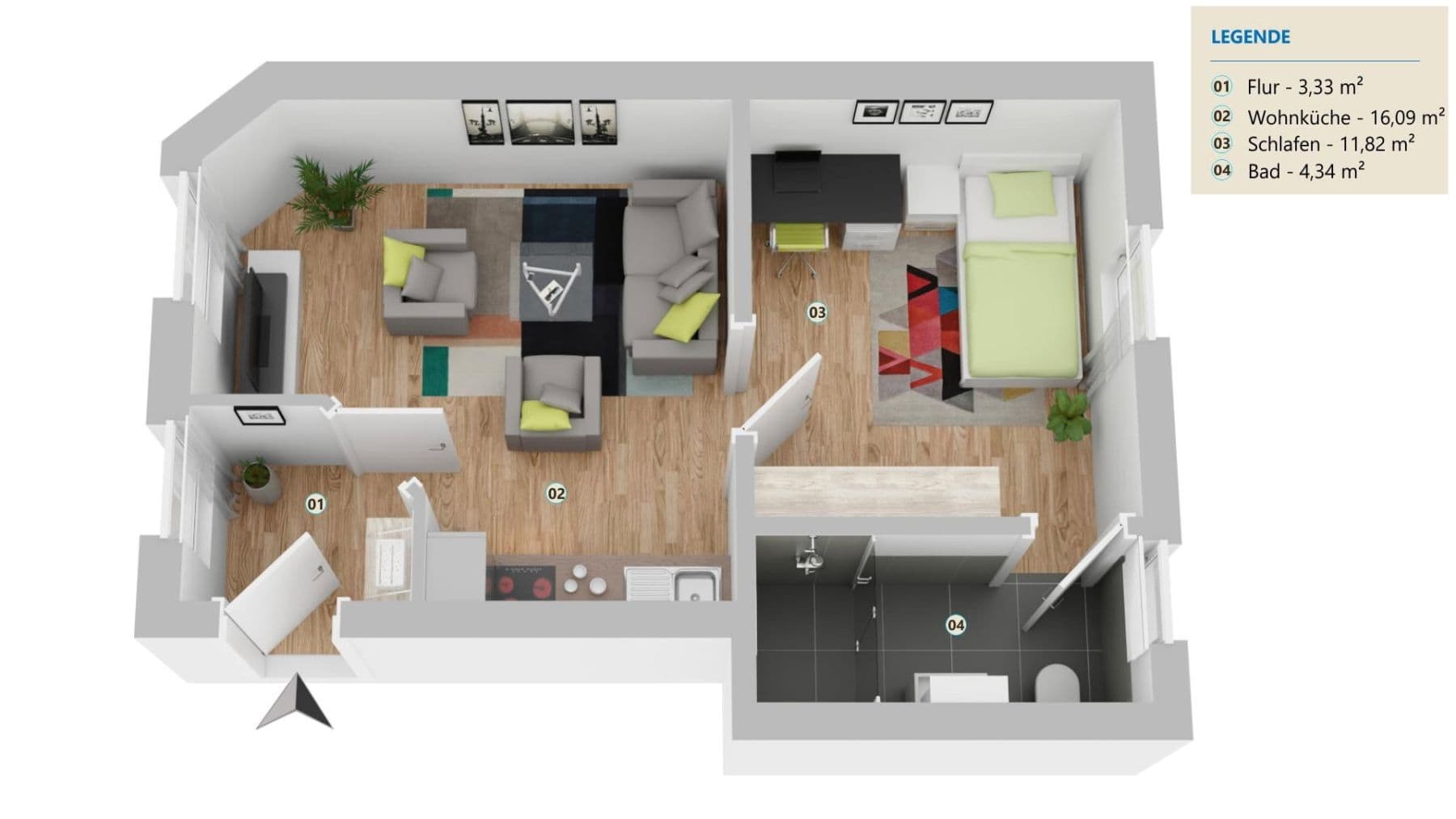 Pronájem bytu 2+1 36 m², Hamburger Str 5, Hecklingen, Sasko-Anhaltsko Pronájem bytu 2+1 36 m², Hamburger Str 5, Hecklingen, Sasko-Anhaltsko