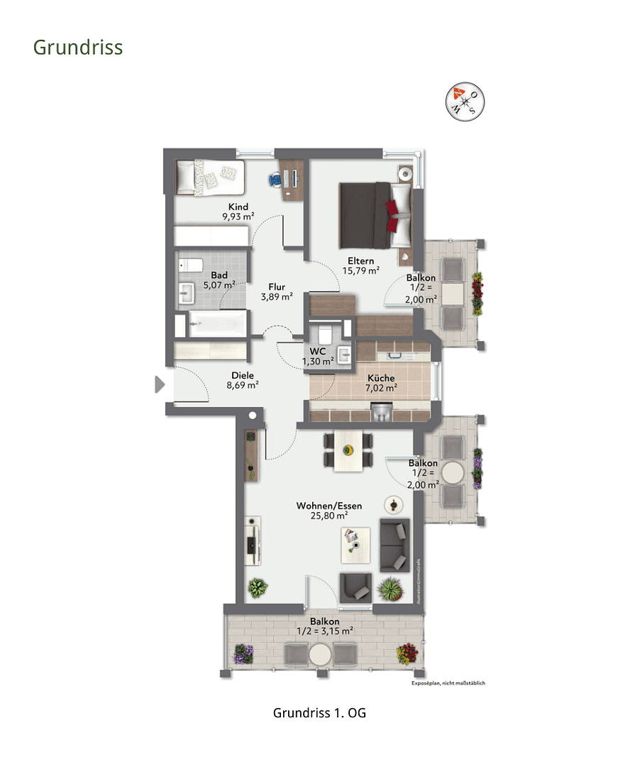 Prodej bytu 3+1 82 m², Stieglitzweg 2, München, Bavorsko Prodej bytu 3+1 82 m², Stieglitzweg 2, München, Bavorsko