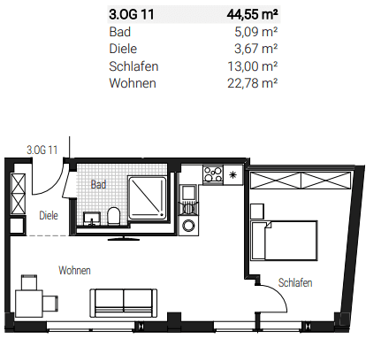 Pronájem bytu 2+1 45 m², Steinbühler Straße 4-6, Nürnberg, Bavorsko Pronájem bytu 2+1 45 m², Steinbühler Straße 4-6, Nürnberg, Bavorsko