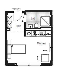 Pronájem bytu 1+1 26 m², Steinbühler Straße 4-6, Nürnberg, Bavorsko Pronájem bytu 1+1 26 m², Steinbühler Straße 4-6, Nürnberg, Bavorsko