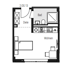 Pronájem bytu 1+1 26 m², Steinbühler Straße 4-6, Nürnberg, Bavorsko Pronájem bytu 1+1 26 m², Steinbühler Straße 4-6, Nürnberg, Bavorsko