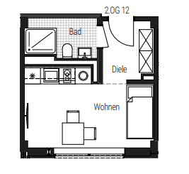 Pronájem bytu 1+1 22 m², Steinbühler Straße 4-6, Nürnberg, Bavorsko Pronájem bytu 1+1 22 m², Steinbühler Straße 4-6, Nürnberg, Bavorsko