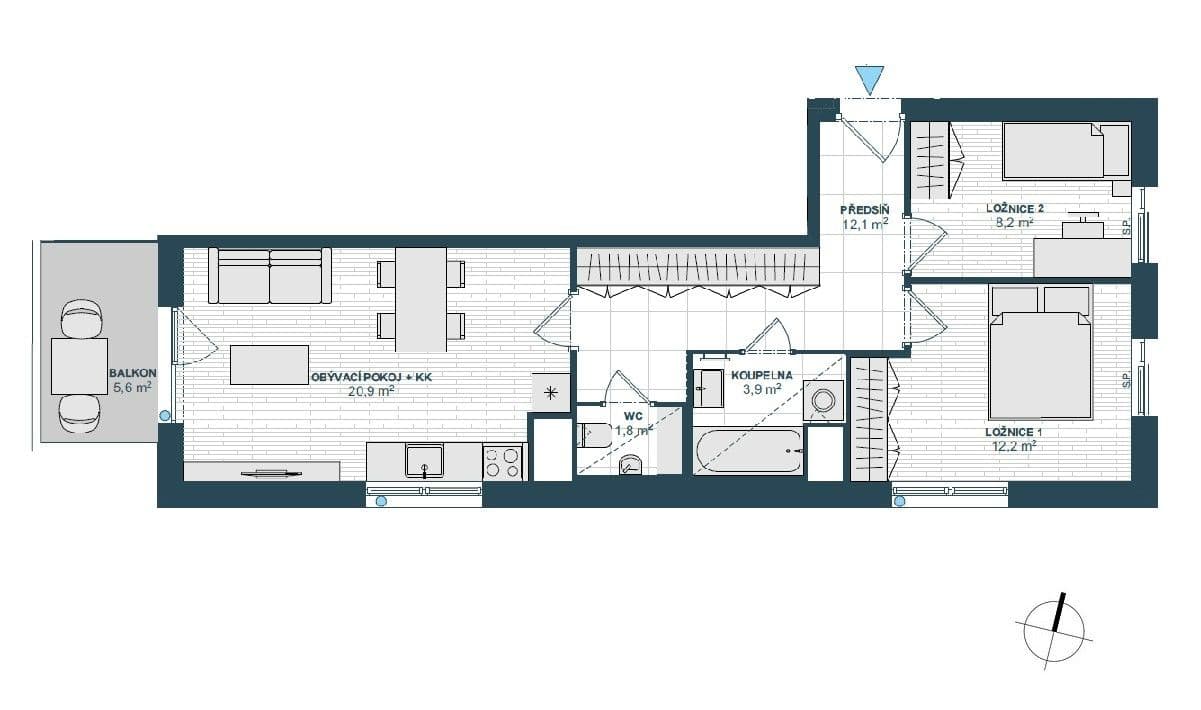Pronájem bytu 3+kk 67 m², Milánská, Praha, Praha Pronájem bytu 3+kk 67 m², Milánská, Praha, Praha