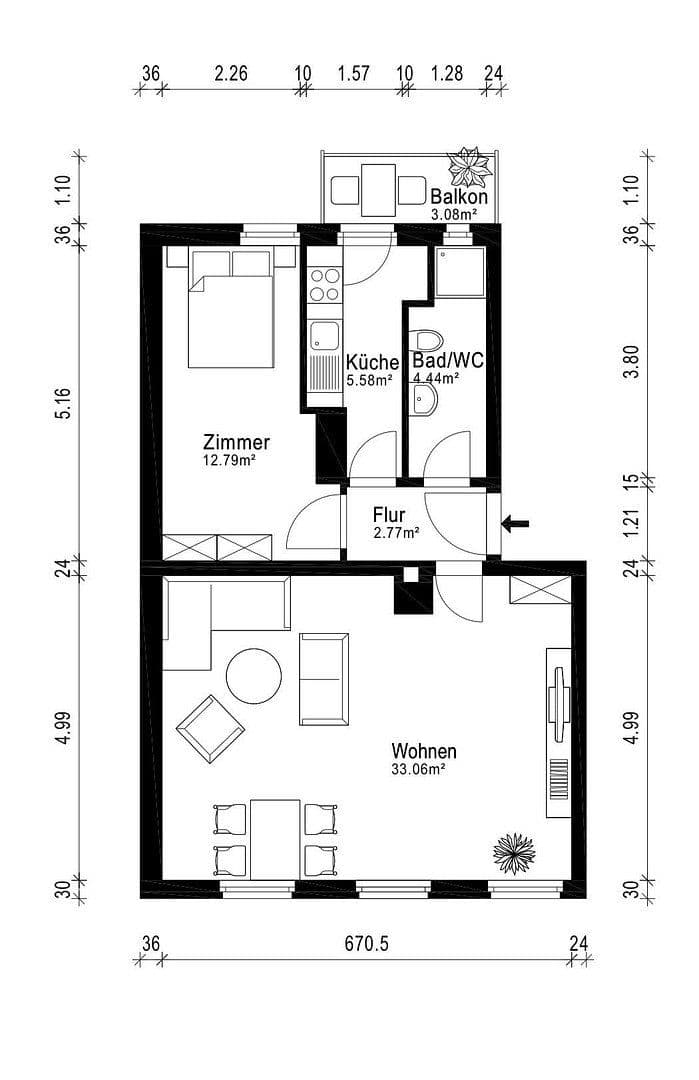 Prodej bytu 2+1 61 m², Nürnberg, Bavorsko Prodej bytu 2+1 61 m², Nürnberg, Bavorsko
