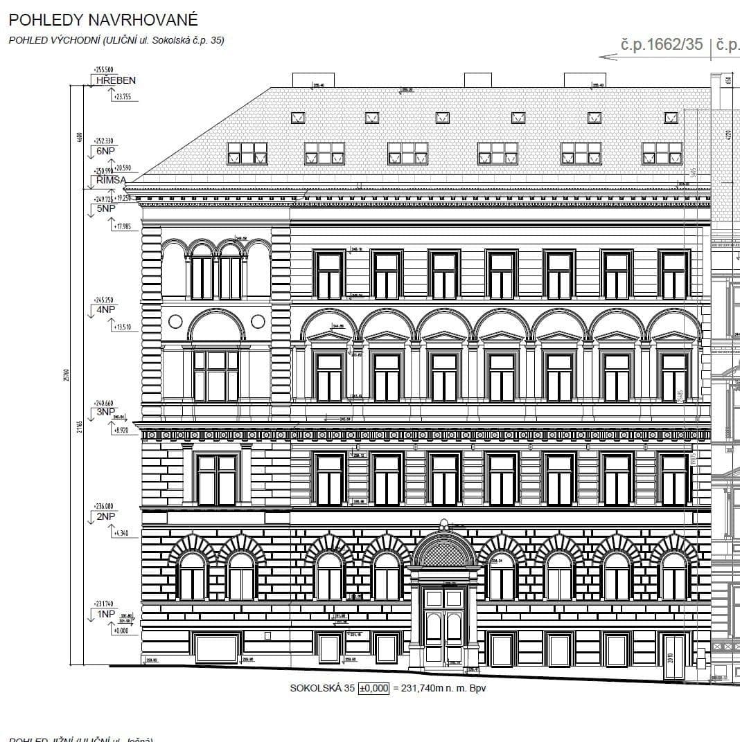 Pronájem nebytového prostoru 272 m², Sokolská, Praha, Praha Pronájem nebytového prostoru 272 m², Sokolská, Praha, Praha