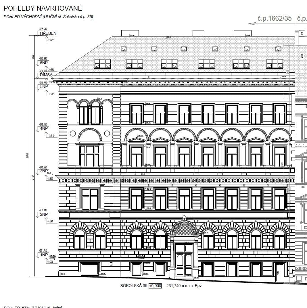 Pronájem nebytového prostoru 272 m², Sokolská, Praha, Praha Pronájem nebytového prostoru 272 m², Sokolská, Praha, Praha