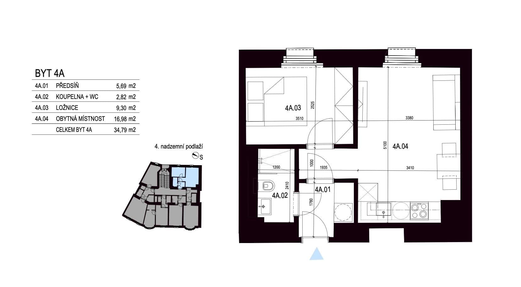 Pronájem bytu 2+kk 35 m², Na Zámecké, Praha, Praha Pronájem bytu 2+kk 35 m², Na Zámecké, Praha, Praha