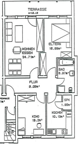 Pronájem bytu 3+1 86 m², Udenborner Str. 4, Wabern, Hessen Pronájem bytu 3+1 86 m², Udenborner Str. 4, Wabern, Hessen