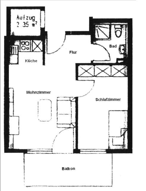 Pronájem bytu 2+1 42 m², Wieprechtstraße 63, Plauen, Sasko Pronájem bytu 2+1 42 m², Wieprechtstraße 63, Plauen, Sasko