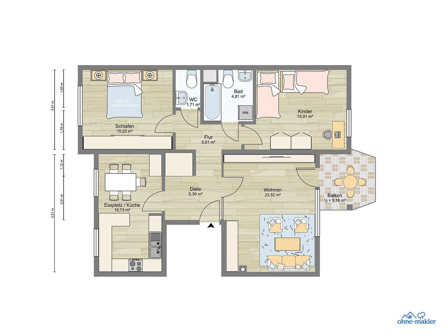 Prodej bytu 3+1 93 m², Kempten (Allgäu), Bavorsko Prodej bytu 3+1 93 m², Kempten (Allgäu), Bavorsko