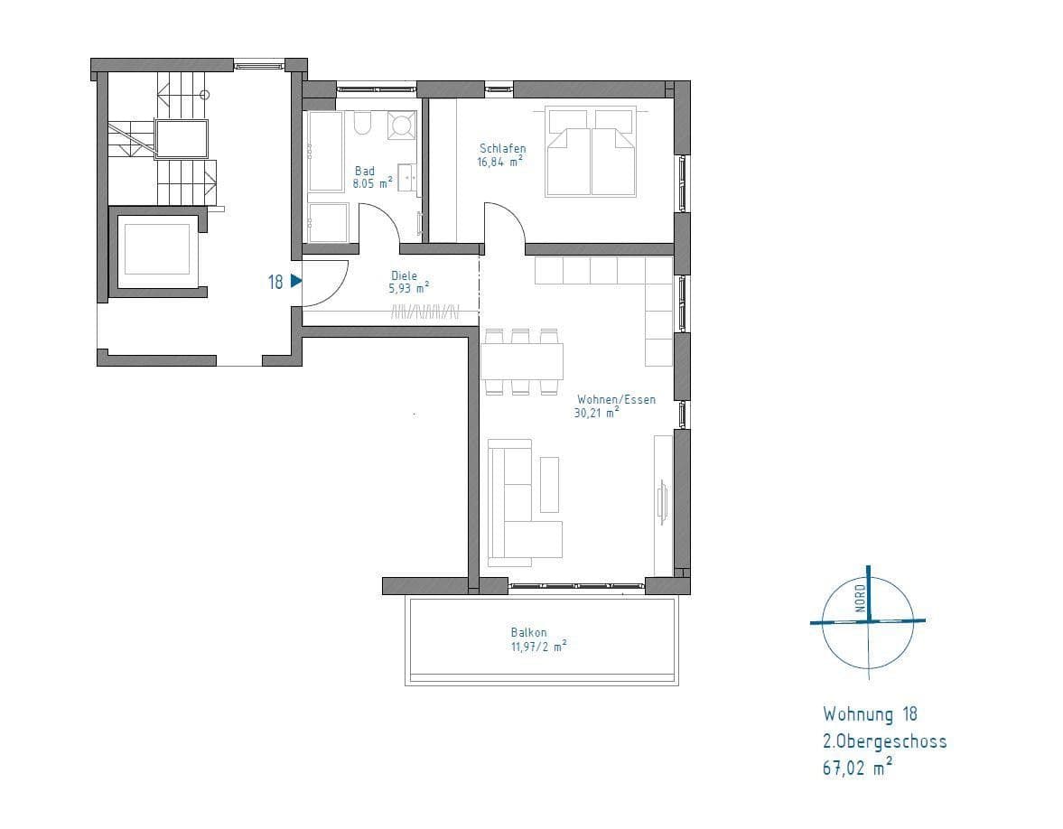 Pronájem bytu 2+1 68 m², Augsburg, Bavorsko Pronájem bytu 2+1 68 m², Augsburg, Bavorsko