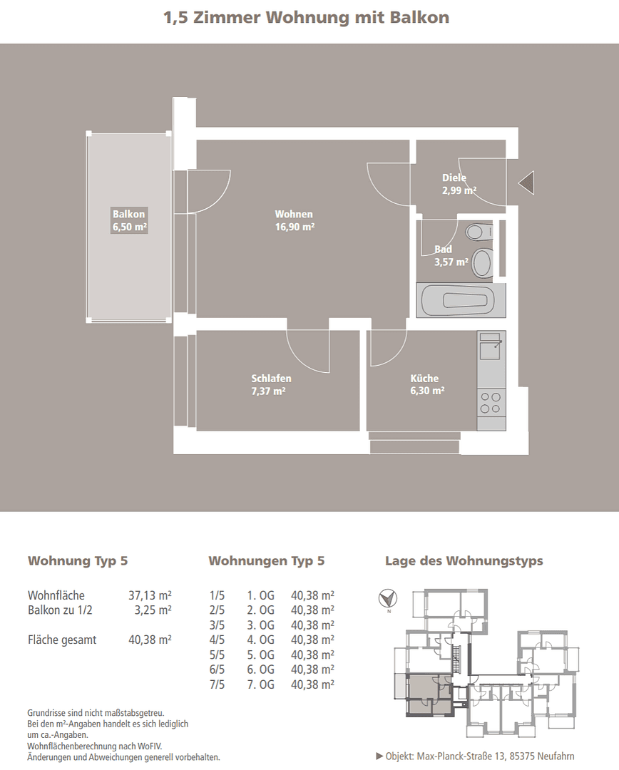 Pronájem bytu 1+kk 41 m², Max Planck Str. 13, Neufahr bei Freising, Bavorsko Pronájem bytu 1+kk 41 m², Max Planck Str. 13, Neufahr bei Freising, Bavorsko