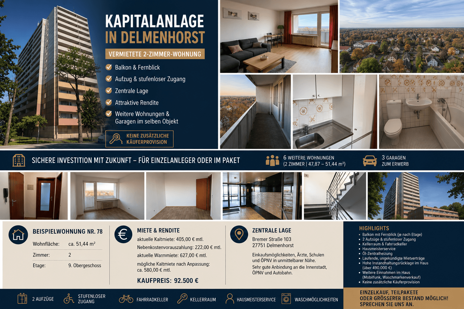 Prodej bytu 2+1 52 m², Bremer Str. 103, Delmenhorst, Dolní Sasko Prodej bytu 2+1 52 m², Bremer Str. 103, Delmenhorst, Dolní Sasko