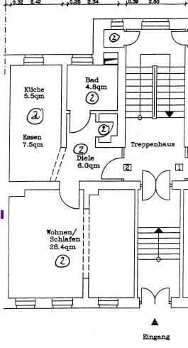 Pronájem bytu 2+1 54 m², Stadlerstraße 15, Chemnitz, Sasko Pronájem bytu 2+1 54 m², Stadlerstraße 15, Chemnitz, Sasko
