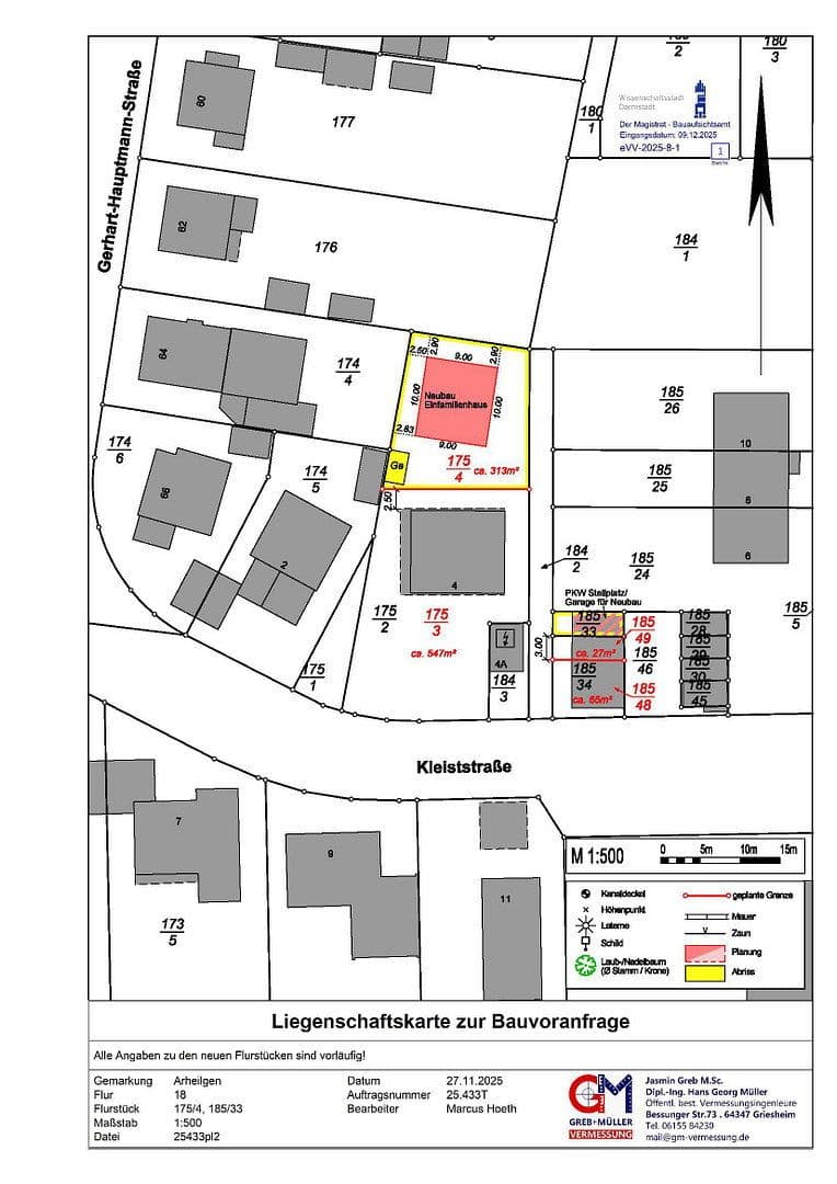 Prodej pozemku 350 m², Kleiststr. 4, Darmstadt, Hessen Prodej pozemku 350 m², Kleiststr. 4, Darmstadt, Hessen