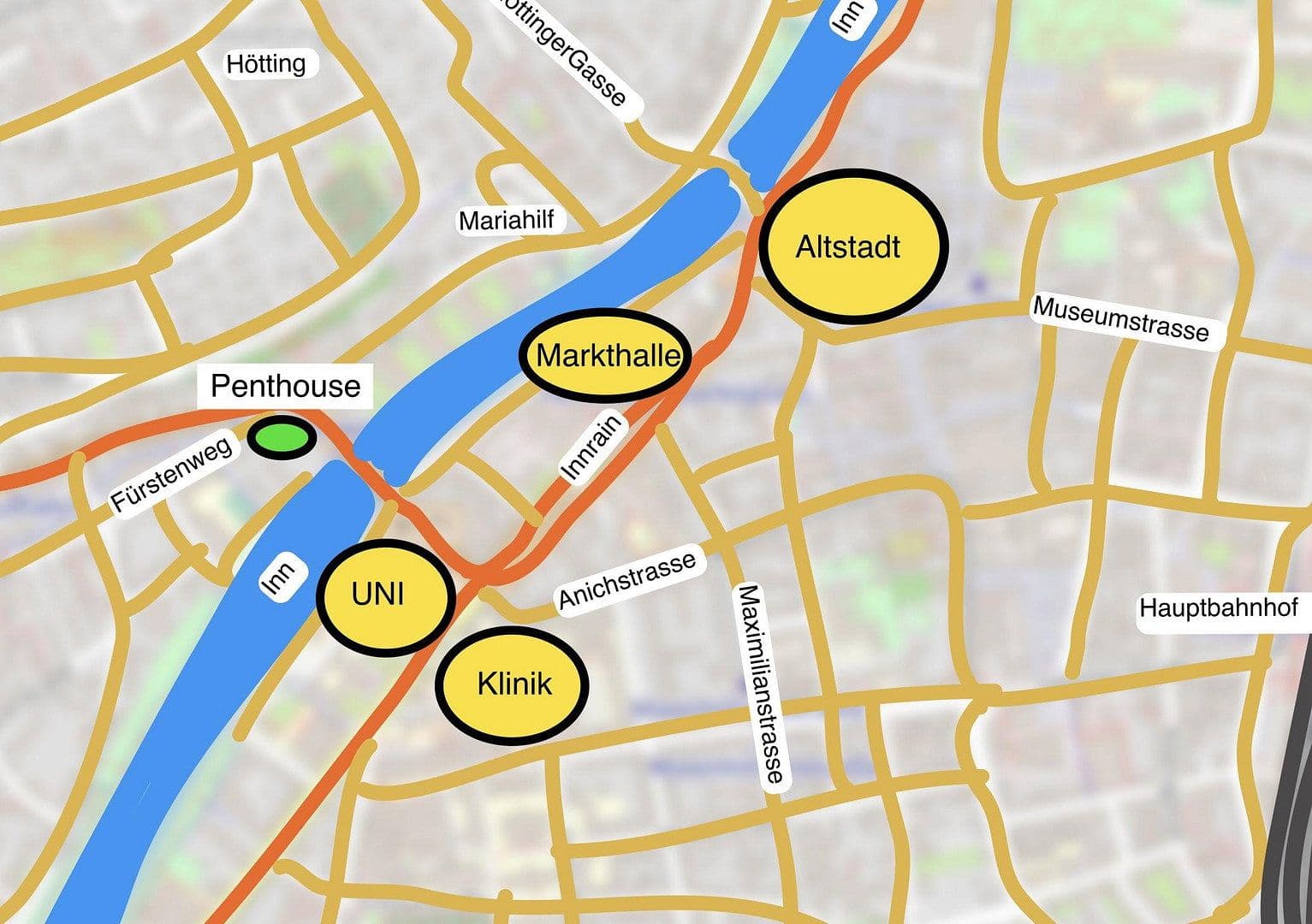 Pronájem bytu 3+1 77 m², Fürstenweg 5, Innsbruck, Tyrolsko Pronájem bytu 3+1 77 m², Fürstenweg 5, Innsbruck, Tyrolsko