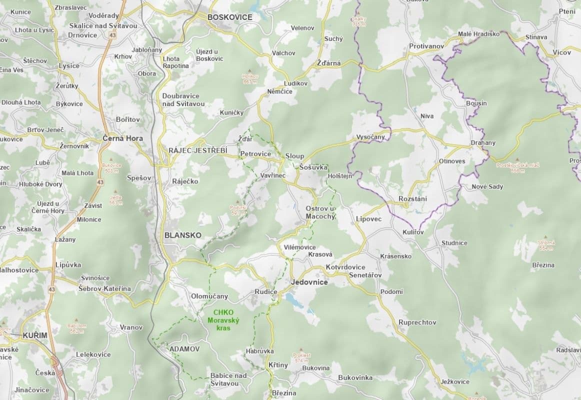Prodej pozemku 3.708 m², Ostrov u Macochy, Jihomoravský kraj Prodej pozemku 3.708 m², Ostrov u Macochy, Jihomoravský kraj