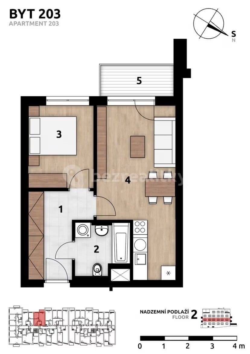 Pronájem bytu 2+kk 44 m², Františka Diviše, Praha, Praha Pronájem bytu 2+kk 44 m², Františka Diviše, Praha, Praha
