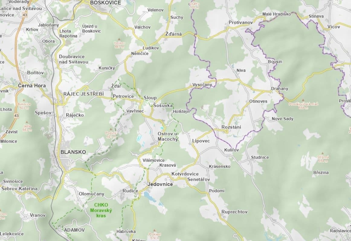 Prodej pozemku 5.599 m², Ostrov u Macochy, Jihomoravský kraj Prodej pozemku 5.599 m², Ostrov u Macochy, Jihomoravský kraj