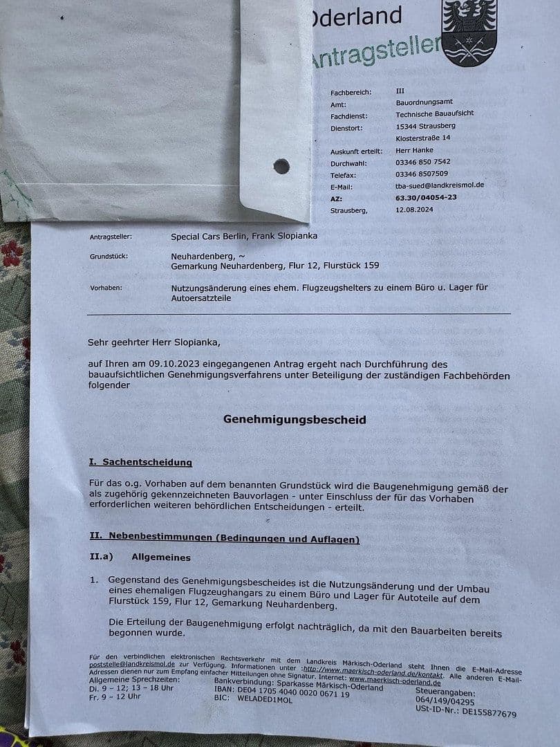 Prodej nebytového prostoru 5.404 m², Zur Alten Landebahn 8, Neuhardenberg, Braniborsko Prodej nebytového prostoru 5.404 m², Zur Alten Landebahn 8, Neuhardenberg, Braniborsko