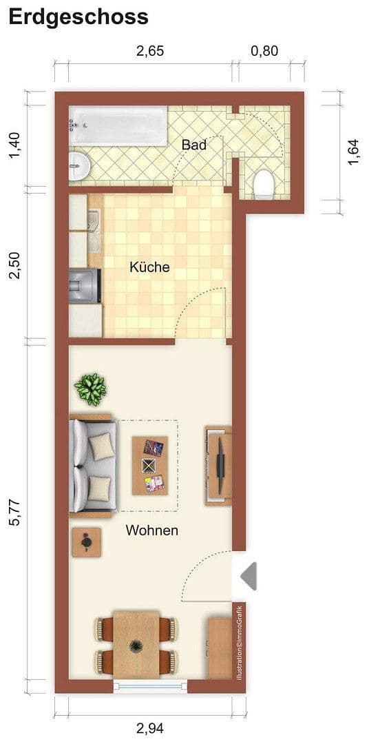 Pronájem bytu 1+1 30 m², Nahestraße 18, Bad Kreuznach, Porýní-Falc Pronájem bytu 1+1 30 m², Nahestraße 18, Bad Kreuznach, Porýní-Falc