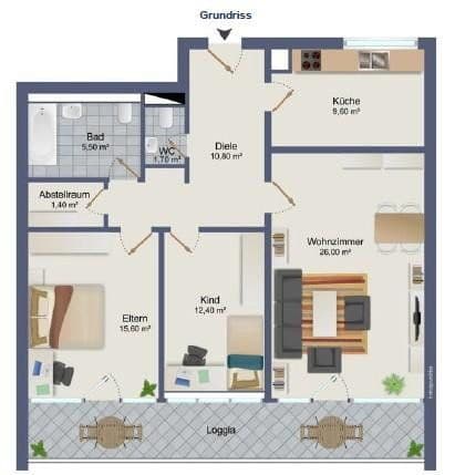 Pronájem bytu 3+1 89 m², Feldbergstr. 16, Heusenstamm, Hessen Pronájem bytu 3+1 89 m², Feldbergstr. 16, Heusenstamm, Hessen